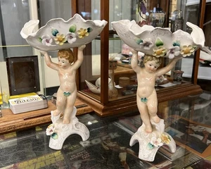 Lenwile Ardalt Cherub Decor Dish Bowl Candy Trinkets Japan ‘50s Mid Century - Bild 1 von 11