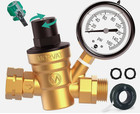 Morvat Adjustable Lead-Free Brass RV Water Pressure Regulator with Oil Gauge