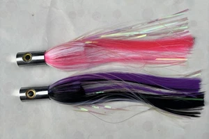 Señuelos de pesca estilo Islander azul rosa falda cóncava trolling grande 9 pulgadas - Imagen 1 de 5