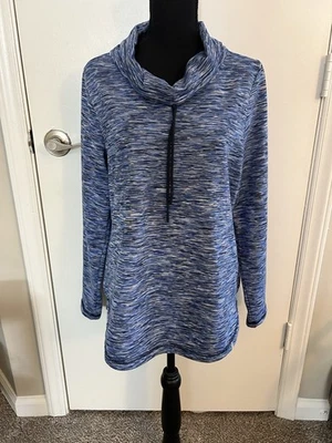 T by Talbots Cowl Neck Sweatshirt Women’s Size Medium Blue - Image 1 of 4