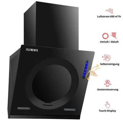 KB ELEMENTS Dunstabzugshaube 60 cm, 650 m³/h, Touch- und Gestensteuerung