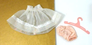 VOGUE DURCHSICHTIG WEISS MIT ROSA HÖSCHEN 8" GINNY PUPPENKLEIDUNG ETIKETT 1950er - Bild 1 von 4