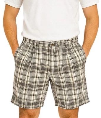 Jos. A. "Bermudas cortas de golf plisadas a cuadros Bank para hombre talla 36 nuevas sin etiquetas entrepierna de 9""" Foto 1 de 4