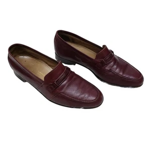 Mocasines vintage BALLY of Switzerland Orlando Penny de cuero sin cordones borgoña 7,5 - Imagen 1 de 10