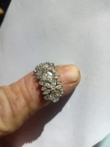NV CLEAR CRYSTALS COCKTAIL RING - Picture 1 of 3