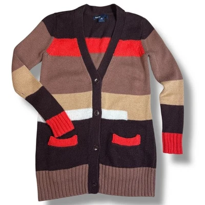 Cárdigan Suéter Gap Niños Rayas Bloque de Color Niñas XS 4-5 Audaz Penélope Foto 1 de 4