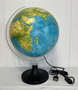 Vintage Rand McNally beleuchtete Weltkugellampe physisch politisch 12" 1982 - Bild 1 von 5