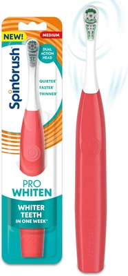 Nuevo cepillo de dientes eléctrico a batería PRO WHITEN para adultos, cerdas medianas,  Foto 1 de 4