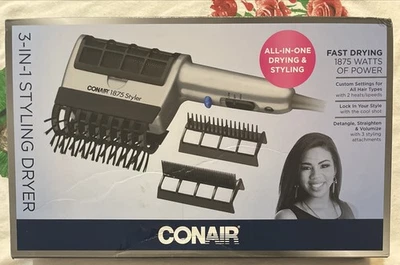 Conair 1875 Styler 3 in 1 Styling Dryer - 2 Heat and Speeds 3 Attachments Hair - Image 1 of 4