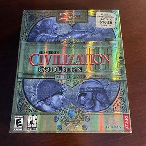 Sid Meier's Civilization III 3 Edición Dorada CAJA GRANDE JUEGO PC en muy buen estado + Pegatinas Manuales - Imagen 1 de 8