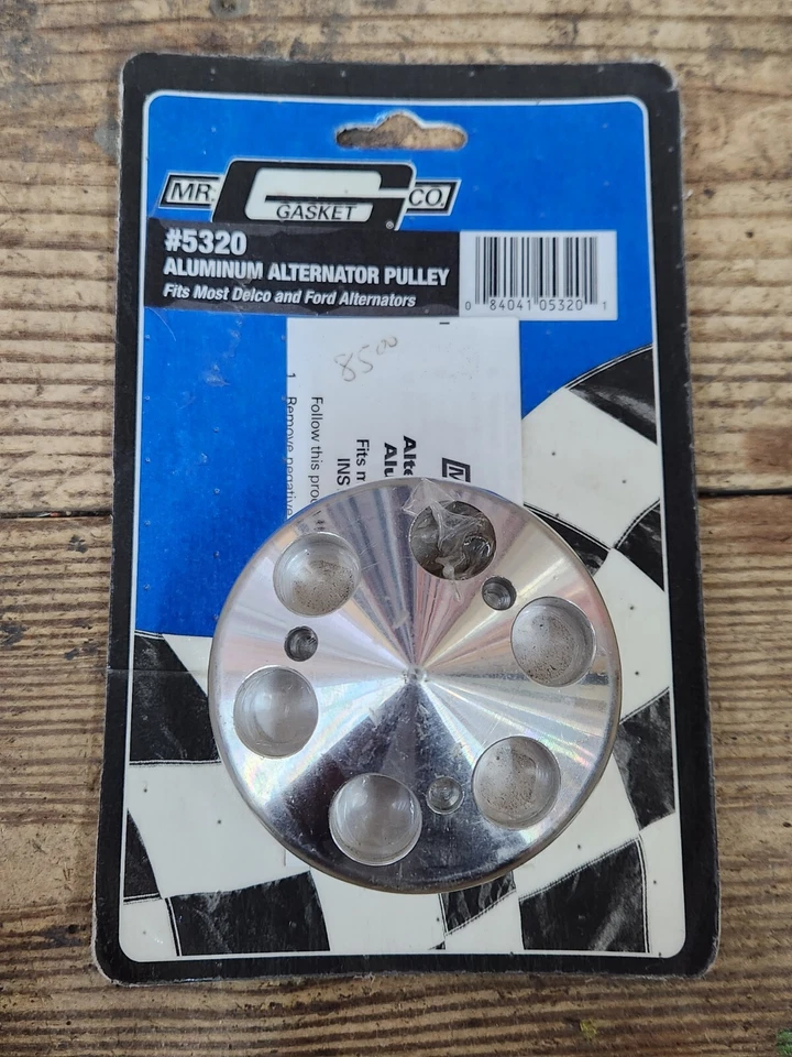 NEW Mr Gasket 5320 Aluminum Alternator Pulley & Nose Single Groove Chevy Ford - Image 1 of 4