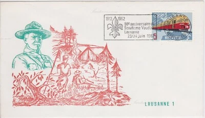 Cover Switzerland, 1962. Lausanne. 50th Anniv.of Scouting Lausanne Lord Baden Po - Image 1 of 3