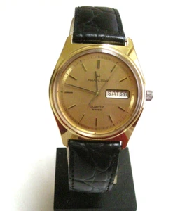N.O.S. VINT 80s HAMILTON 9956 SWISS WATCH, MEN´S, DATE DAY, ST ST G/P WR, QUARTZ - Bild 1 von 11