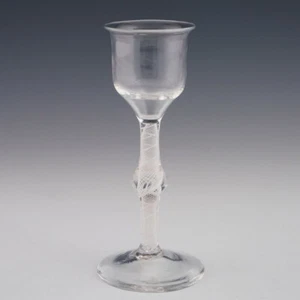Georgian Wine Glass Double Series Opaque Twist c1760 - Picture 1 of 6