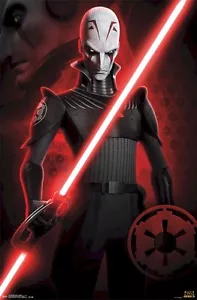 PÓSTER STAR WARS ~ REBELDES INQUISIDOR 22x34 Imperio sable de luz Jason Isaacs - Imagen 1 de 1