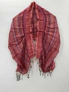 RAJ Schal Anthropologie Accessoire transparent Boho Hippie rosa lila Fransen NEU - Bild 1 von 5