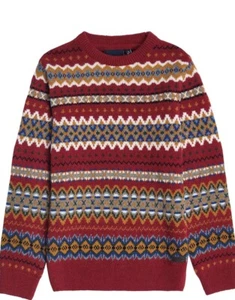 Barbour Fair Aisle Sweater Sz L NWT Red $100 - Picture 1 of 6