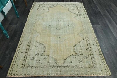 5.2x7.5 Ft, Orange Gray Turkish Rug, Handmade Vintage Oushak Rug, 5x8 Area Rug - Image 1 of 4