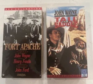 2 Sealed B/W John Wayne VHS Movies Fort Apache & Tall In The Saddle RKO Collect. - Picture 1 of 10