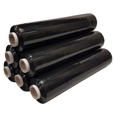 pallet wrap black EXternal core stretch shrink roll cling film 500mm x 400m 26mu - Image 1 of 4