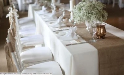 20 pack Burlap Table Runner 14" x 72" 100% JUTE BURLAP TABLE DECOR WEDDING SHOW - Image 1 of 3