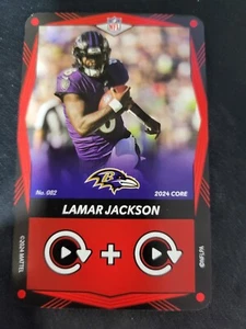 Tarjeta #82 2024 UNO ELITE CORE EDITION ROJA Lamar Jackson Ravens - Imagen 1 de 2