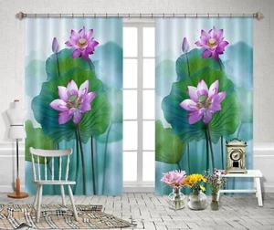 3D Pink Lotus I2520 Photo Blockout Curtain Fabric Window Honey 2023 - Picture 1 of 7