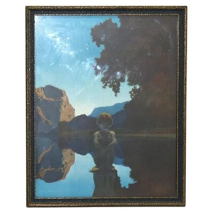 Antiker Maxfield Parrish Art Deco Druck "Abend" um 1930 - Bild 1 von 10