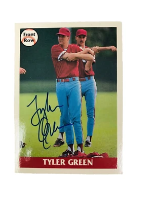 TYLER GREEN PHILADELPHIA PHILLIES 1992  FRONT ROW DRAFT SIGNED CARD COA - Image 1 of 3
