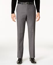 Calvin Klein 31w X 34l Men's Gray Wool Stretch Slim Fit Flat Front Pants