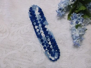 Handmade Crocheted Bookmark - Blue/White Variegated - Bild 1 von 1