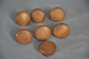NICE SET 7 VINTAGE HARDWOOD DRESSER DRAWER KNOBS WITH SCREWS (V16) - Picture 1 of 5