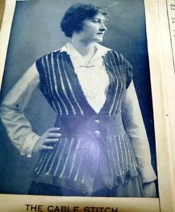 ORIGINAL Antique 1910s Crochet Knitting Clothing Pattern Leaflet - Picture 1 of 3