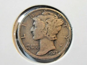 1927 P Mercury Silver Dime (27PM4) - Picture 1 of 4
