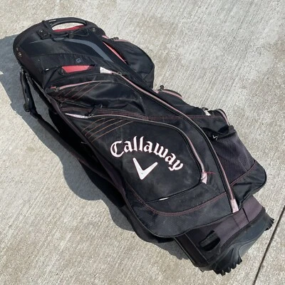 Callaway ORG 14 Black / Reddish Pinkish Golf Cart Bag Cover & 14-Way Divider LBN - Image 1 of 4