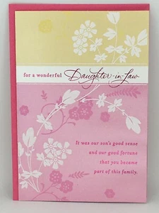 Hallmark Happy Mother's Day Card DAUGHTER IN-LAW Flowers Glitter NEW 8x5.5 - Picture 1 of 4