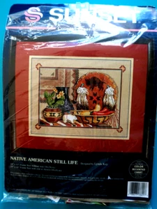 Sunset Counted Cross Stich Indianer Stillleben 14x11in/36x28cm Neu - Bild 1 von 3