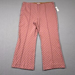 Anthropologie The Margot Kick-Flare Cropped Pants by Maeve Women XL Pink
