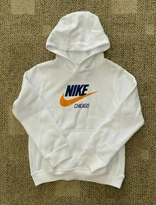 Nike Sweatshirt Hoodie Chicago White CW2334 Youth Kids Boys Girls Size Med 9-10 - Picture 1 of 3