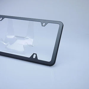 Placa delgada de acero inoxidable negra mate 4 orificios marco ligero Ford - Imagen 1 de 12