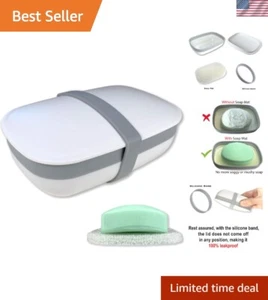 Durable Travel Soap Case with Leak Protection & Silicone Band - Perfect for Gym - Picture 1 of 8