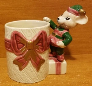 Fitz & Floyd Omnibus Maus Elfe Tasse, 5 1/4", 1994, figürlich, Vintage, Weihnachten - Bild 1 von 8