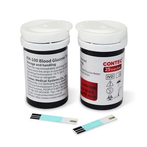 CONTEC 50 piezas Tiras reactivas de glucosa en sangre y agujas para medidor de glucosa KH-100 - Imagen 1 de 4