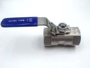 1" NPT Ball Valve 316 Stainless Steel 1-Piece 1000 WOG 1PC RP-100 - Picture 1 of 5