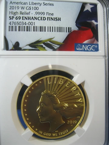 2019-W GOLD  $100 HIGH RELIEF NGC SP  69 ENHANCED FINISH Cover