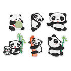 6Pcs Panda Embroidery Patch Shading Blemishes Damage Panda Iron On Patches Eob