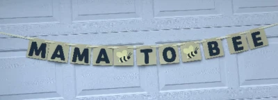 Banner de embarazo de mamá a abeja | Banner de embarazo | Revelación de género | Mamá a abeja Foto 1 de 4