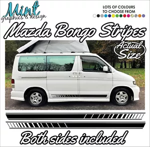 Calcomanías a rayas laterales para cámper Mazda Bongo pegatinas aerodinámicas furgoneta gráficos GRATIS P&P 1001 - Imagen 1 de 3