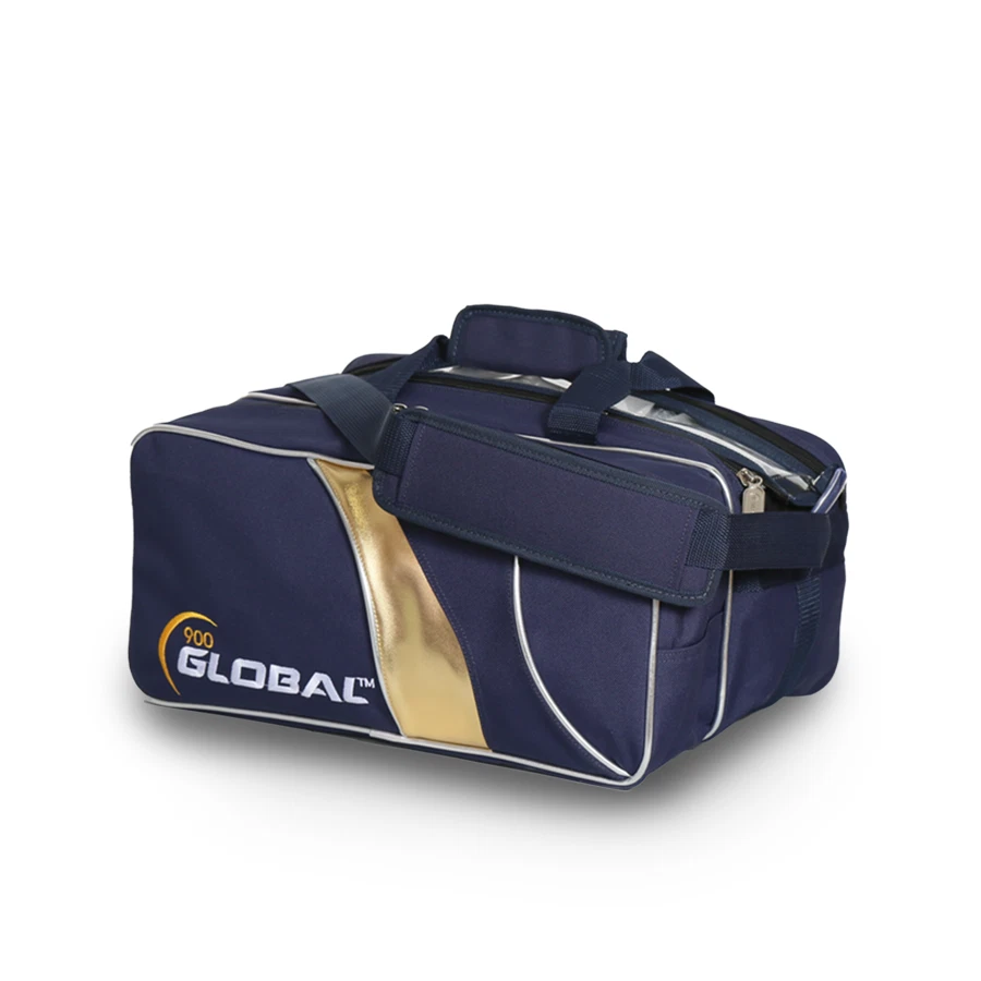 900 GLOBAL 2 МЯЧ СУМКА С КОРОТКИМИ РУЧКАМИ БОУЛИНГ СИНИЙ И ЗОЛОТОЙ DELUXE СОВЕРШЕННО НОВЫЙ - Изображение 1 из 1