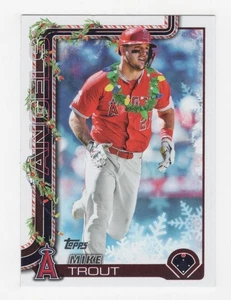 2025 TOPPS HOLIDAY MEGA BASEBALL HOLIDAY SP VARIATION MIKE TROUT ANGELS #H50 - Picture 1 of 1